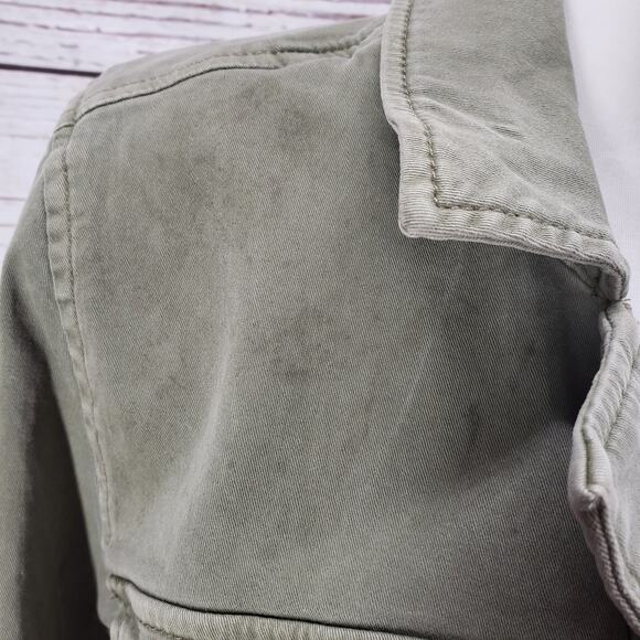 Lucky Brand Women's Green Cotton Blend Pockets Button Up Jacket Size Medium - Picture 9 of 13